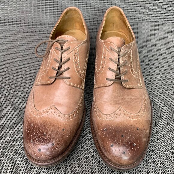 Bostonian Mens Size 11M Two Tone Brown Oxford Wingtip Leather Shoes - Picture 8 of 9